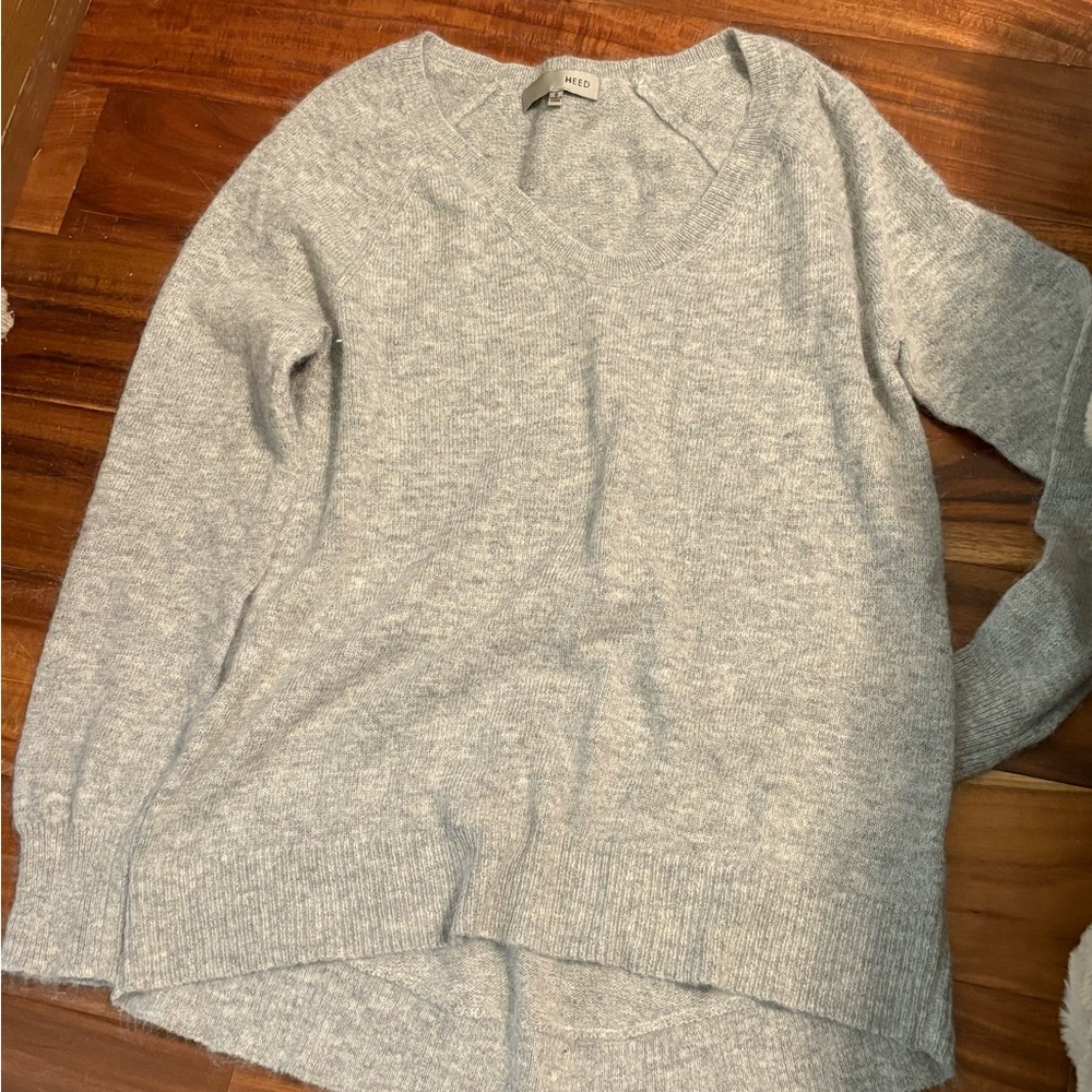HEED Gray‎ Rabbit Hair Wool Blend Sweater Size Small Soft Cozy Pullover (1092)